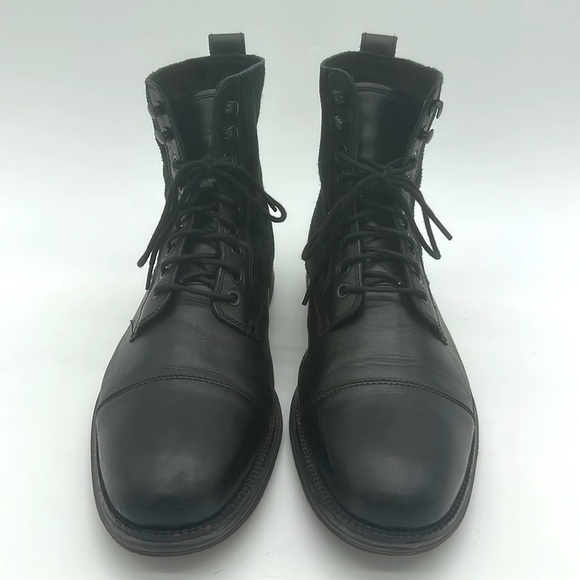 Cole Haan Mens Original Grand OS Cap Toe Laced Boots Black Leather Size 11.5 - Picture 7 of 12